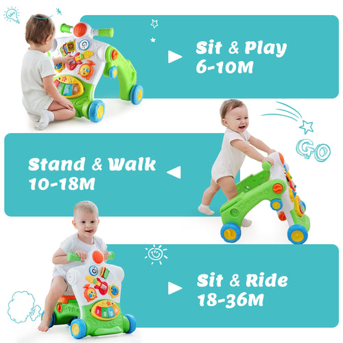 3 in 1 Baby Sit to Stand Walker Musical Activity Center